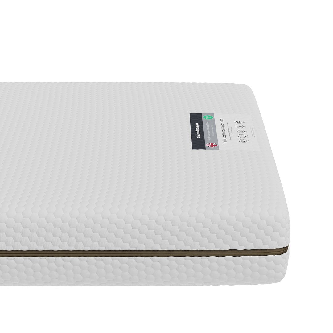Visco Therapy Kids Memory Foam Mattress 15cm - Bunk & Trundle Bed, Removable Cover, UK Made | White | White | Single | 1