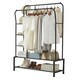 image 2 of Clothes Rail with Double Hanging & Shelves Black Metal Garment Rack Heavy Duty Black | One Size