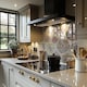 image 2 of Hand Painted Multicolor Watercolor Splash Back | White