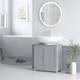 image 7 of kleankin Under Sink Bathroom Cabinet, Freestanding Under Sink Cabinet with 2 Doors and Adjustable Shelf for Basin without or with Pedestal, Grey | Grey | Grey