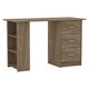 image 2 of Large Computer Desk Office Makeup Vanity Dressing Table Bedroom Drawers Shelves | Clear | Oak
