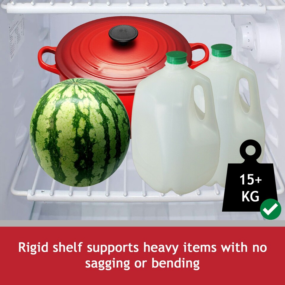 image 1 of SPARES2GO Fridge Shelf for Cookology Freezer Adjustable White Extendable Arms White