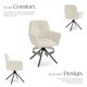 image 3 of Swivel Chair Lenia - upholstered, padded, 56.5 x 54 x 86 cm - Set of 2 Cream | Velvet Cream/Black