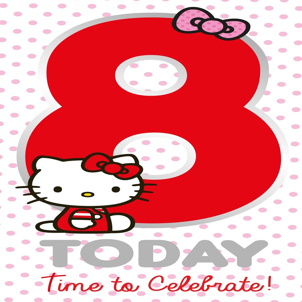 image 1 of Hello Kitty Age 8 Birthday Card