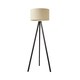 image 7 of ValueLights Barbro Black Tripod Floor Lamp Natural Shade Cream