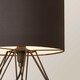 image 5 of ValueLights Modern Black Metal Basket Cage Bed Side Table Lamp With Black Fabric Shade