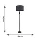 image 3 of ValueLights Marissa Charcoal Grey Fabric Drum Shade with Black Stacked Ball Floor Lamp with LED Bulb
