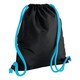 image 1 of Bagbase Icon Drawstring Bag - Black/Surf Blue - One Size Black | One Size
