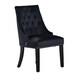 image 1 of Single Velvet Dining Chair Ergonomic Scoop Knockerback & Button Tufted Wood Legs Black