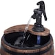 image 9 of Outsunny Wood Barrel Pump Garden Fountain Water Feature Flower Planter Stand New