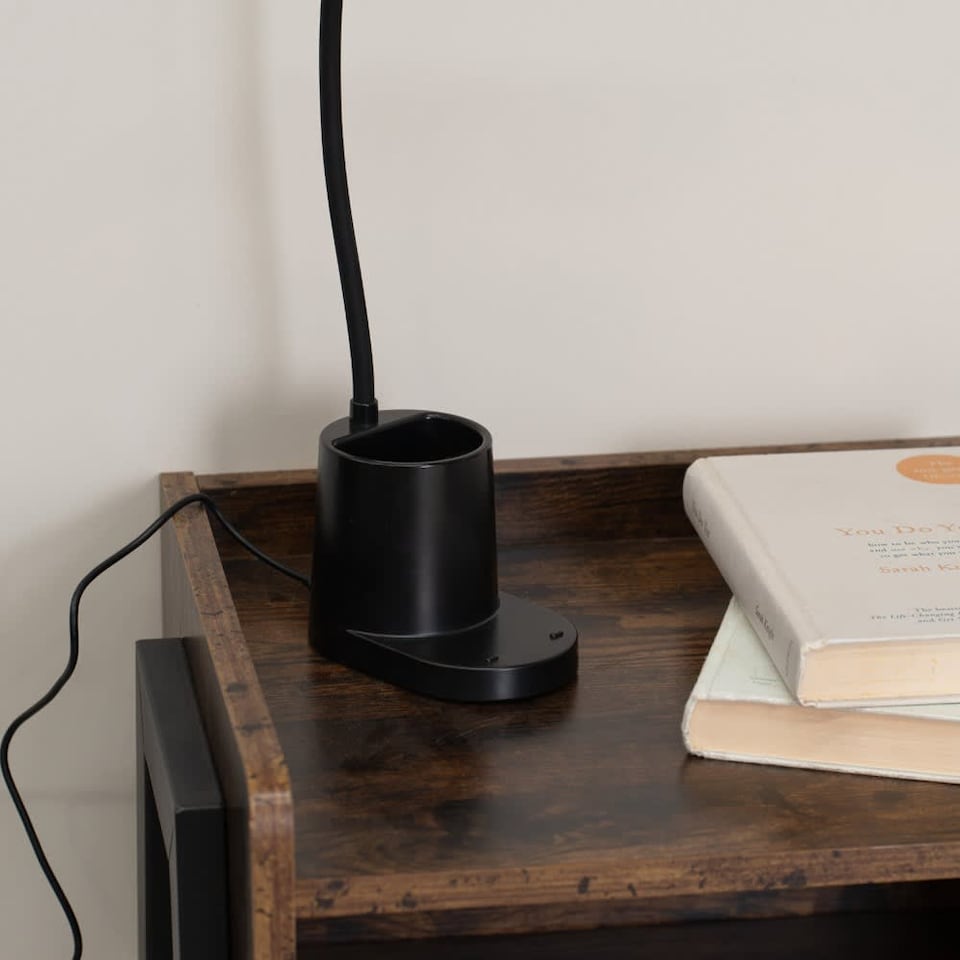 image 1 of ValueLights Marco Adjustable Black Rechargeable Flexi Desk Lamp