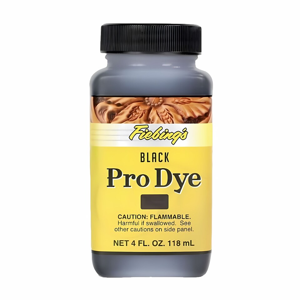 image 1 of Fiebing's Pro Dye - Professional Oil-Based Leather Colour Dyes 4oz | Black | Black