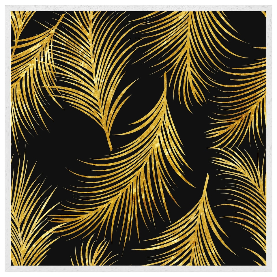 image 1 of Golden tropical (Picture Frame) White | L