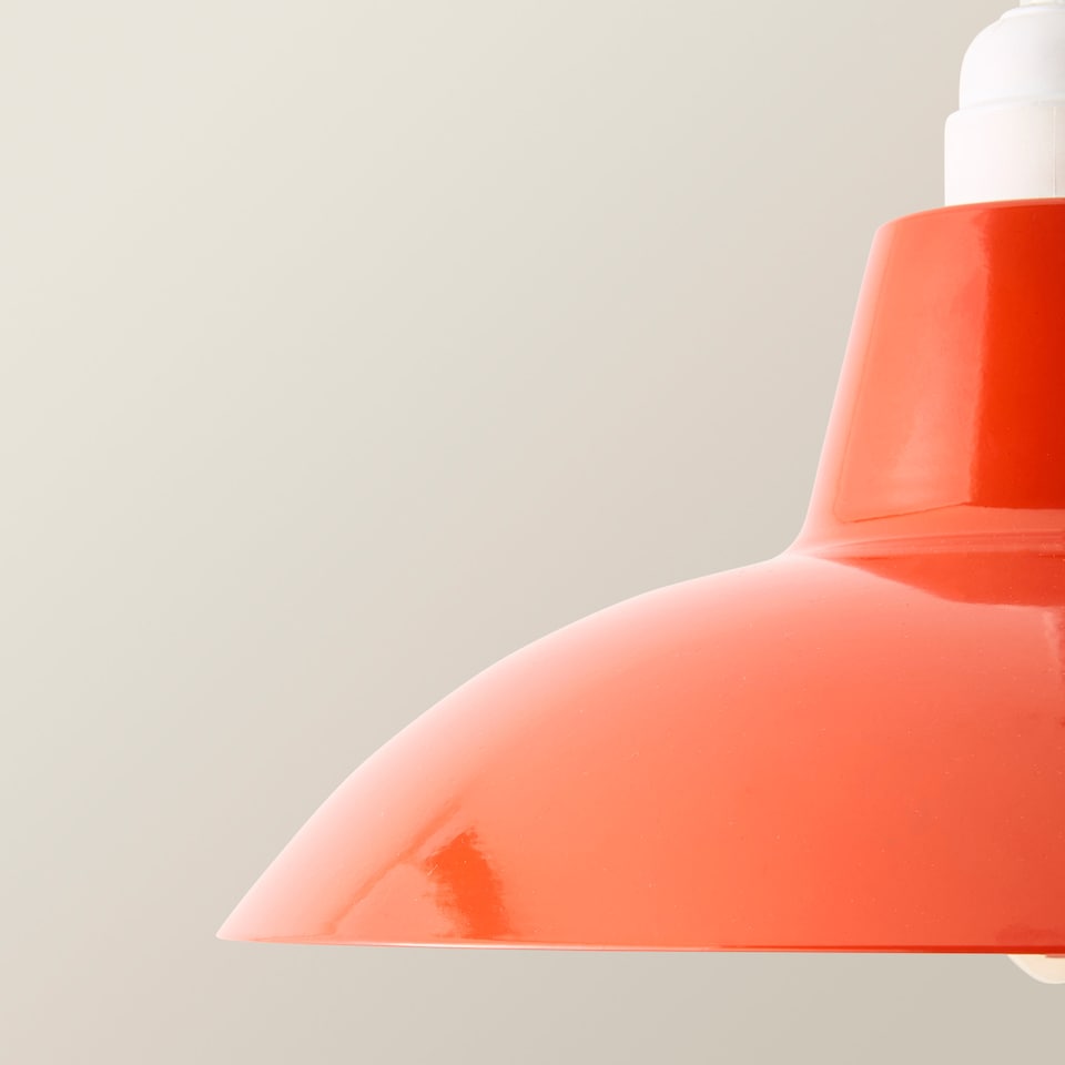 image 1 of ValueLights Civic Red Metal Fit Ceiling Pendant Light Shade and Bulb