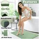 image 2 of VELVETIO Faux Fur Bath Mat Set Shaggy Super Soft Plush Anti Slip PVC Back Green | Sage Green