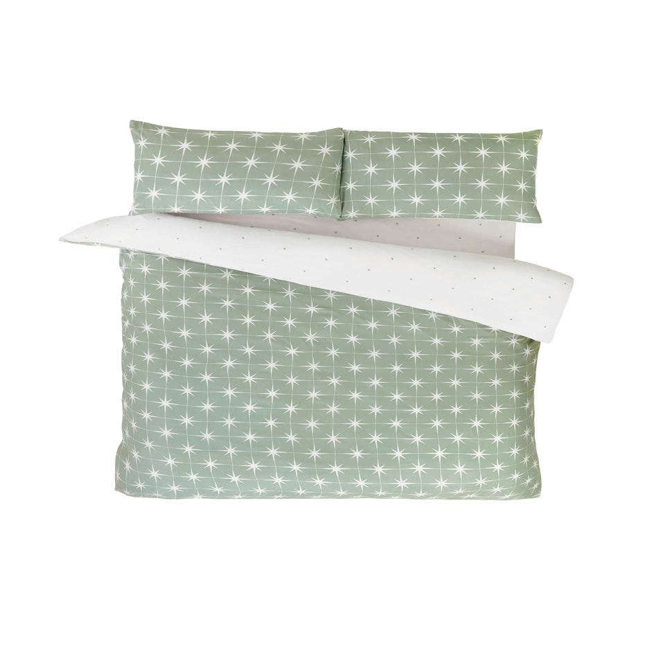 image 1 of Northern Stars Microfibre Complete Duvet Set with Pillowcase and Fitted Sheet Grey | Double