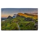 image 1 of Panorama of Quiraing mountains sunset at Isle of Skye, Scottish highlands Designer Bath Towel | Multi