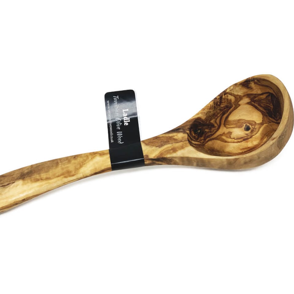 image 1 of Verano Spanish Ceramics Olive Wood Cookware Ladle - 25cm