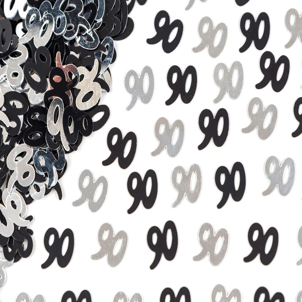 image 1 of 90th Confetti Black & Silver 14G 2PK