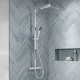 image 9 of Balterley Empire Square Thermostatic Shower Kit with Fixed Head and Adjustable Handset | Silver | Chrome | 1