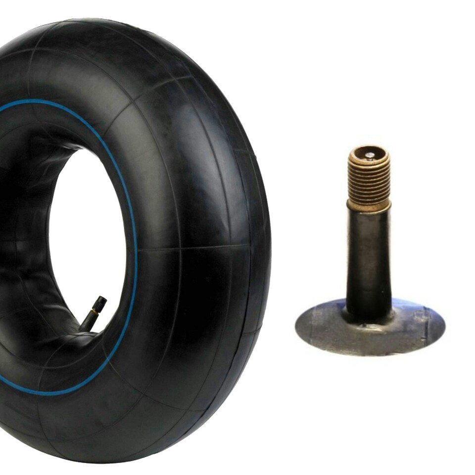 image 1 of SPARES2GO Innertube 3.50-4.00 x 8 Pneumatic Wheel Barrow Trailer Truck Cart Straight Inner Tube