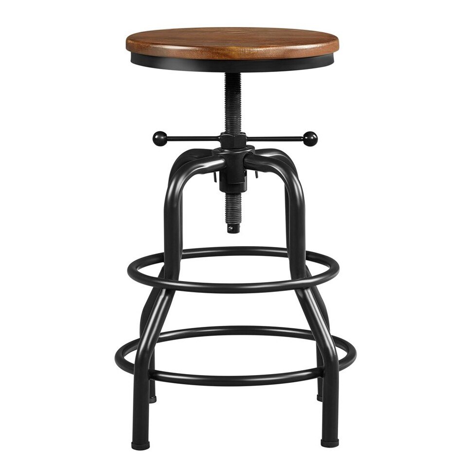 image 1 of Yaheetech Vintage Industrial Bar Stool Brown Brown