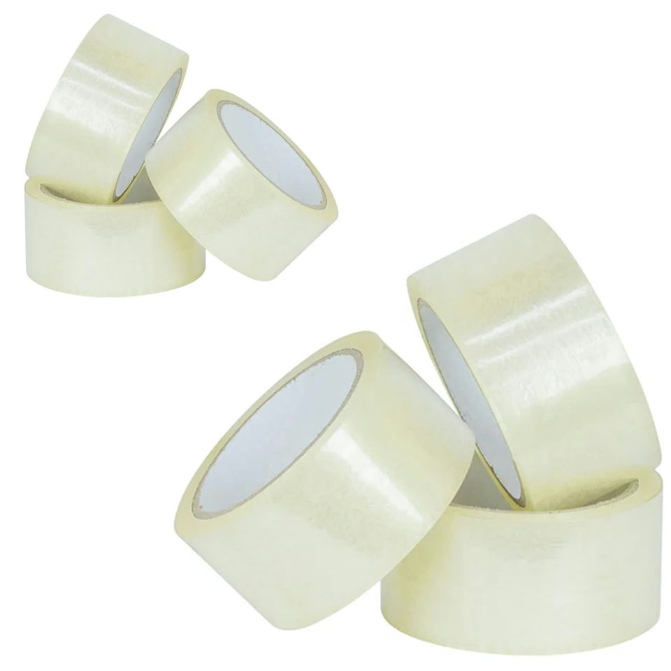 image 1 of 36 Rolls of Clear Low Noise Tape 50mm X 66m Strong Sticky Packaging Parcel Tapes