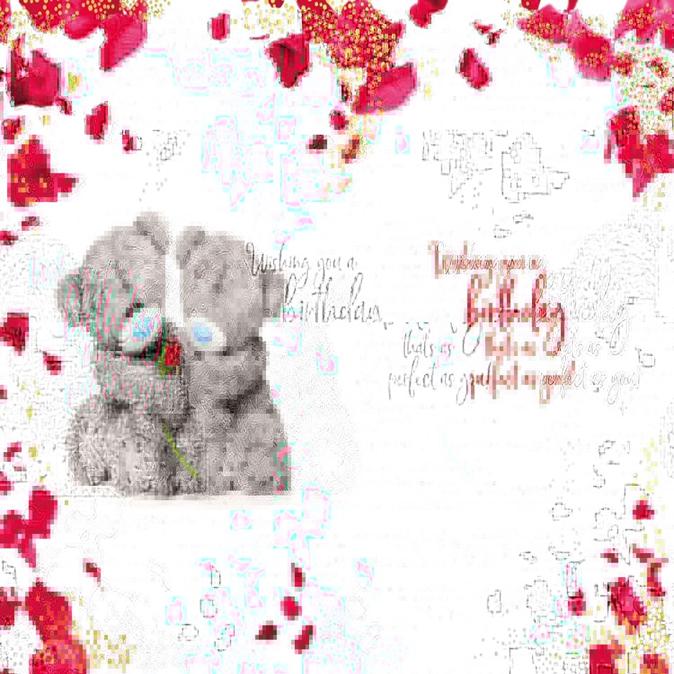 image 1 of Bears Sat With Rose One I Love Birthday Card