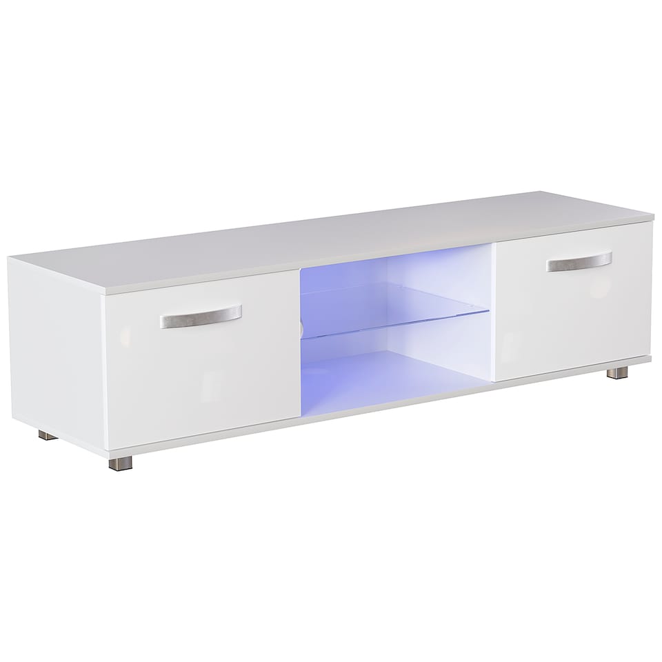 image 1 of Vida Designs Cosmo 2 Door LED TV Unit Entertainment Stand, 140cm, White | White | 1