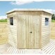 image 1 of 8 x 8 CORNER Pressure Treated Wooden Workshop / Garden Shed + Windows  (8' x 8' / 8ft x 8ft) (8x8)