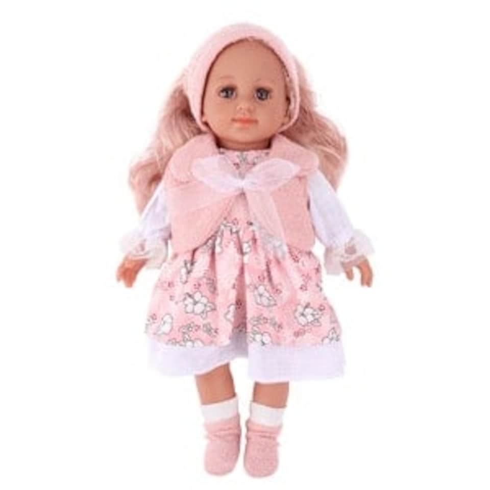 image 1 of Baby Doll Dress-Up Set with Clothes and Hair Accessories – 36cm Soft Body Doll