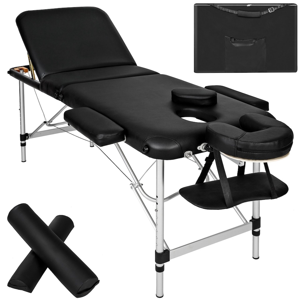 image 1 of Massage Table Set Massage Bench Massage Table Massage Bed Cosmetic Lounger Bag Bolsters Head And Armrests | Black | black | 1