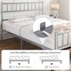 image 6 of Yaheetech 4ft6 Double Metal Bed Frame with Slatted Headboard Silver