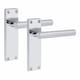image 2 of Golden Grace 6 Pairs Victorian Straight T-Bar Door Handles Latch in Silver Polished Chrome Finish - 150mm x 40mm Backplate Chrome