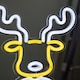 image 5 of 25cm Light up Christmas Reindeer Face Table Top Neon Sign