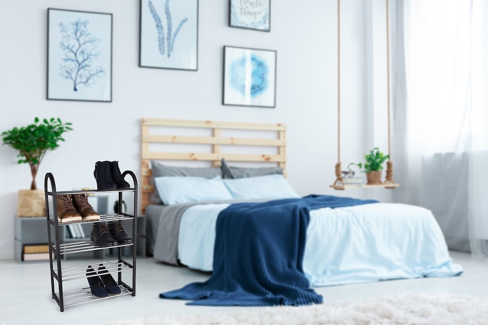 image 1 of 5 Tier 15 Pairs Shoe Rack Stand Storage Self Organiser Lightweight Compact Space