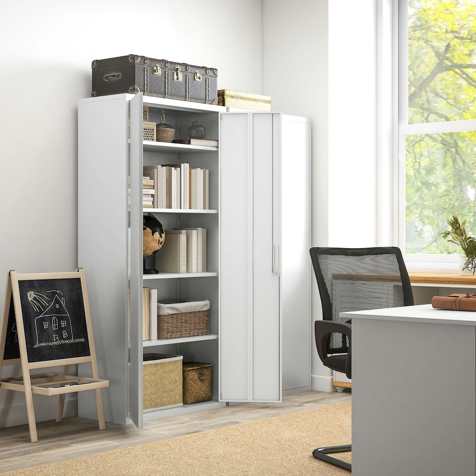 image 1 of HOMCOM Lockable Metal Cabinet with 2 Doors, File Cabinet