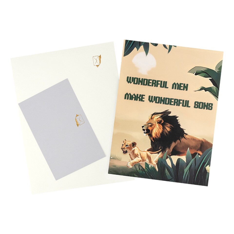 image 1 of Lion Legacy 3D Father & Son 3D Pop Up Father's Day Card