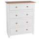 image 6 of Capri 4 Drawer White Chest of Drawers - White Painted Pine Bedroom Storage with Shaker Style Legs | White | White | 1