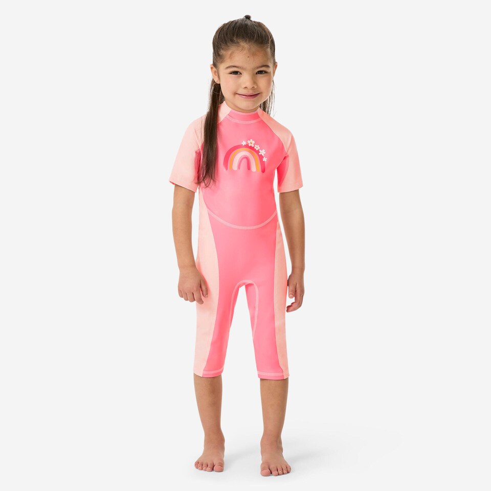 image 1 of Decathlon Baby UV Protection Wetsuit Kloupi Pink Rainbow Print