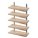 image 1 of Levede Floating Shelves Wood Wall Mounted Shelf Rustic Set of 5 Light Brown