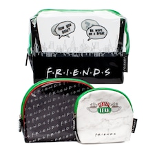 Friends Cosmetic Case Set (Pack of 3) | Black | Black/White/Green | One Size | 1