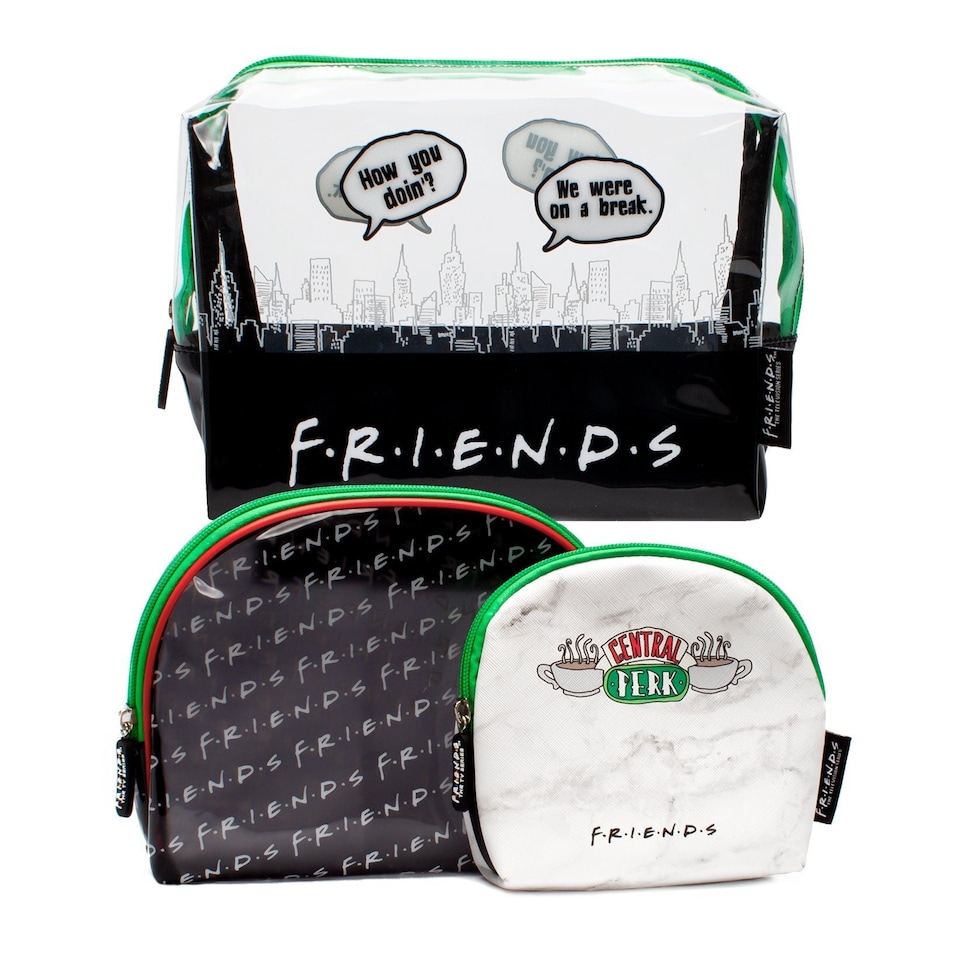 image 1 of Friends Cosmetic Case Set (Pack of 3) | Black | Black/White/Green | One Size | 1