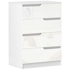 HOMCOM 4 Drawer Chest of Drawers for Bedroom, 60 x 40 x 85cm, White