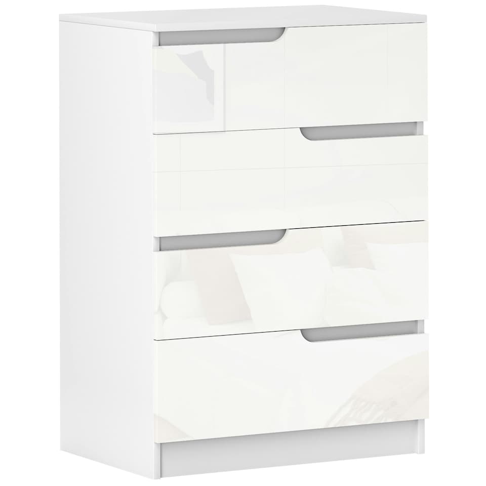 image 1 of HOMCOM 4 Drawer Chest of Drawers for Bedroom, 60 x 40 x 85cm, White