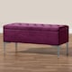 image 1 of Modena Storage Ottoman Bench, Ottoman Footstool with Legs, 90cm Plush Velvet Upholstered End of Bed Bench, Red