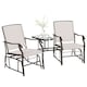image 9 of Outsunny Double Glider Companion Rocking Chairs Loveseat Garden Table Beige