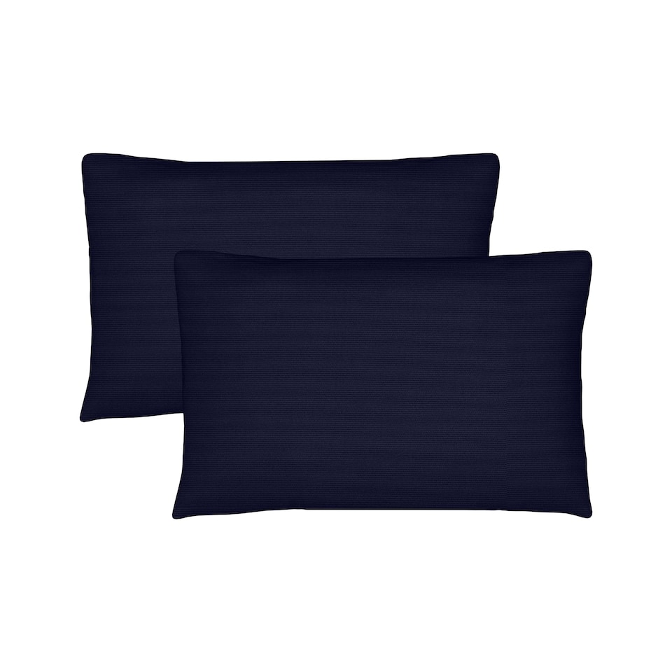 image 1 of Covers&All Sunbrella Lumbar Pillows Set of 2, Rectangle 14 in x 36 in, Canvas Navy