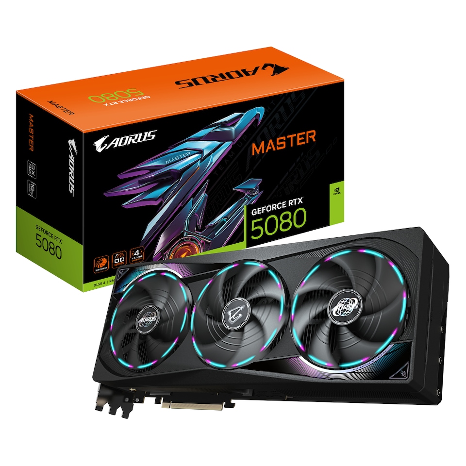 image 1 of GIGABYTE AORUS GeForce RTX 5080 MASTER 16GB GDDR7 Graphics Card