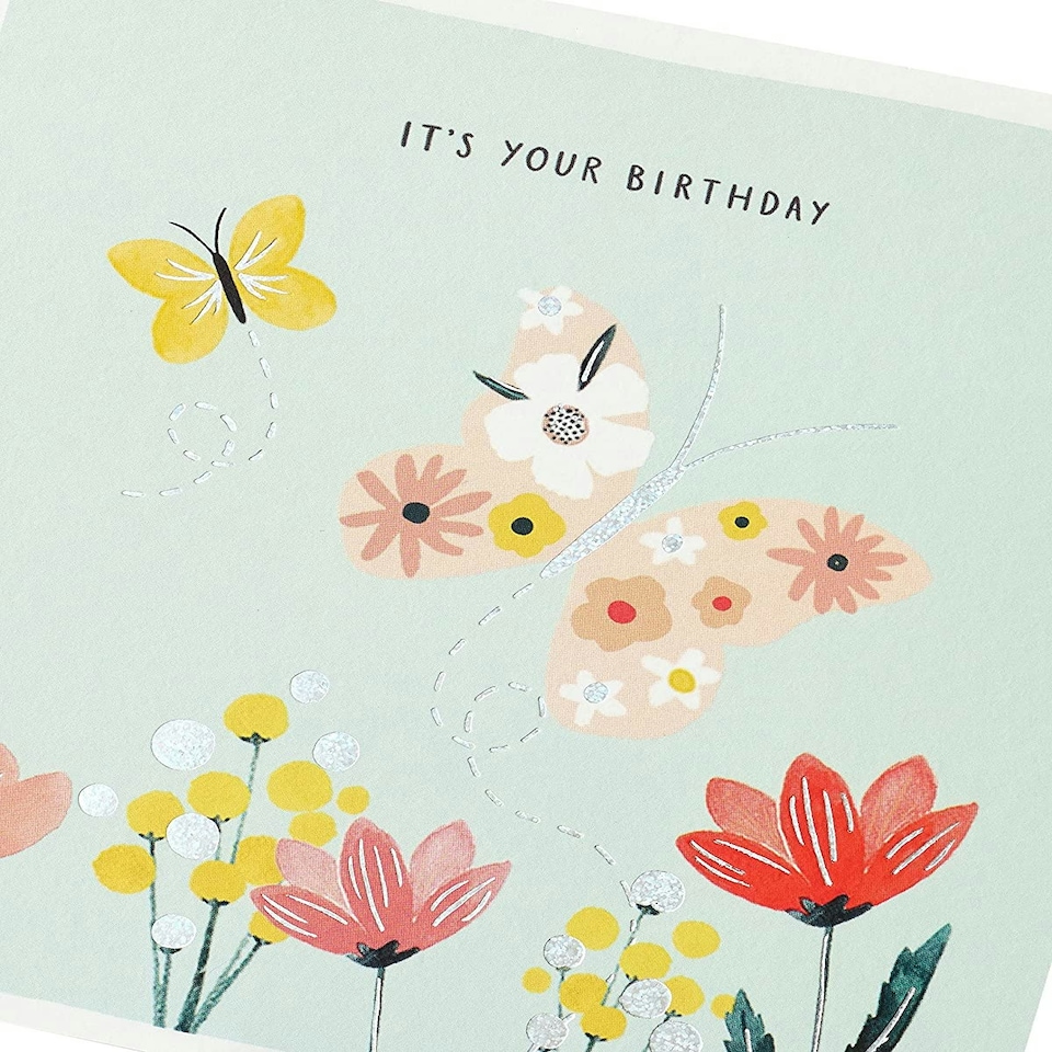 image 1 of Cute Flower Design Birthday Card